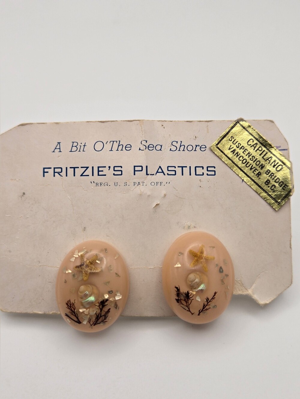 Vintage Fritzie's Plastics Lucite Souvenir Earrings – Capilano Suspension Bridge